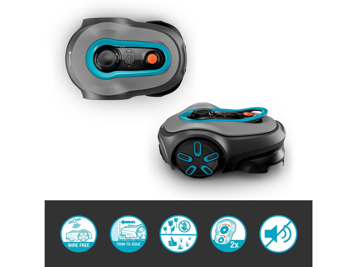 Tondeuse robot Gardena Smart Sileno Free 1200 - Silencieuse et efficace - Commande via l'application incluse