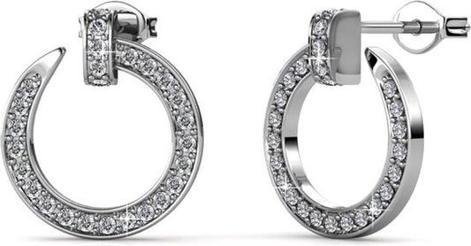 Yolora Boucles d'oreilles pour femmes avec cristaux Kalpa Camaka - Argent - Plaqué or blanc 18K - Boucles d'oreilles pour femmes - Boucles d'oreilles - Bijoux - Coffret cadeau de luxe - Coffret cadeau - Coffret cadeau exclusif - Bel emballage cadeau