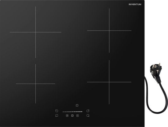 Inventum IKI6008 - Plaque de cuisson à induction encastrable - 60 cm - 4 zones de cuisson - plug and play monophasé - Rimless - Noir