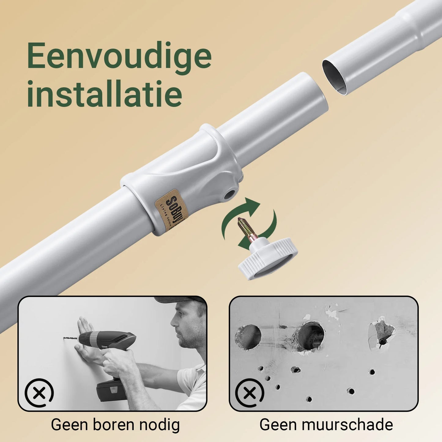 SoBuy KLS04-II-HG : portant télescopique avec 5 tringles et 2 paniers