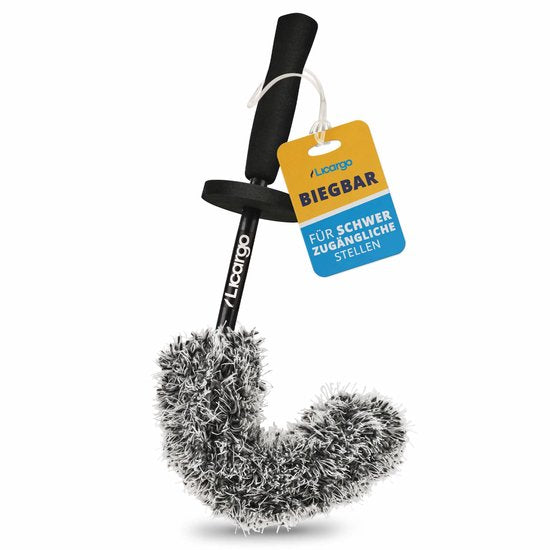 LICARGO® brosse à roue flexible en microfibres - Tête de brosse flexible pour les endroits difficiles d'accès - Brosse à roue en microfibres pour jantes en aluminium - Brosse à roue pour voiture - Brosse à jante flexible