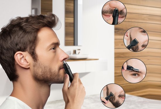 Wellhealth - Tondeuse 4 en 1 pour le nez et les oreilles - Gris