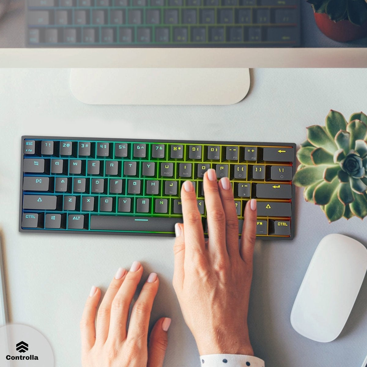 Clavier de jeu 60 pour cent - Clavier de jeu mécanique - Clavier de jeu - QWERTY