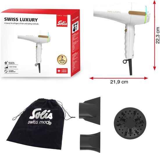 Solis Swiss Luxury 3800 Hairdryer - Sèche-cheveux - Blanc