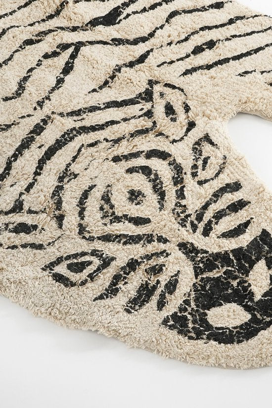 Tapis Chambre d'enfant - Tapis Jungle - Zèbre - 180 x 120 cm - Noir,Blanc