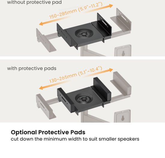 Support mural pour haut-parleurs universel - fixation murale de haut-parleurs - support mural pour haut-parleurs - fixation murale de haut-parleurs - orientable orientable inclinable - charge admissible de 25 kg - jeu de 2 pièces