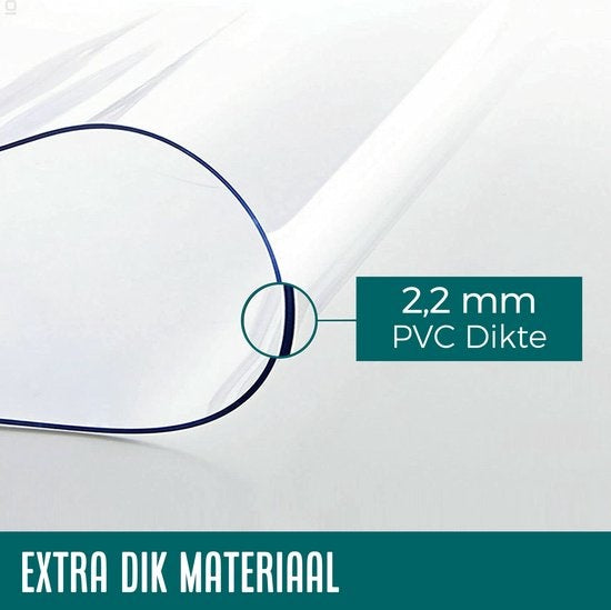 HOMEWELL Protecteur de table en verre transparent 90x200cm - Voile de table transparent - Nappe - Antidérapant et résistant à la chaleur - 2.2 mm