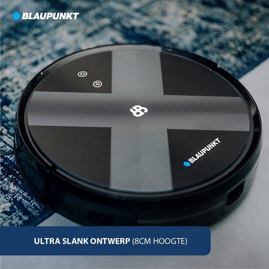 Aspirateur robot - Blaupunkt Bluebot XVAC - Avec station de charge - Navigation gyroscopique - Avec fonction de nettoyage grâce au module de nettoyage disponible séparément