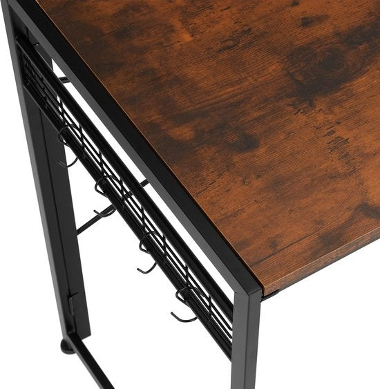 tectake® - Bureau pliant Paterson 102x51x77cm - brun foncé - 404660