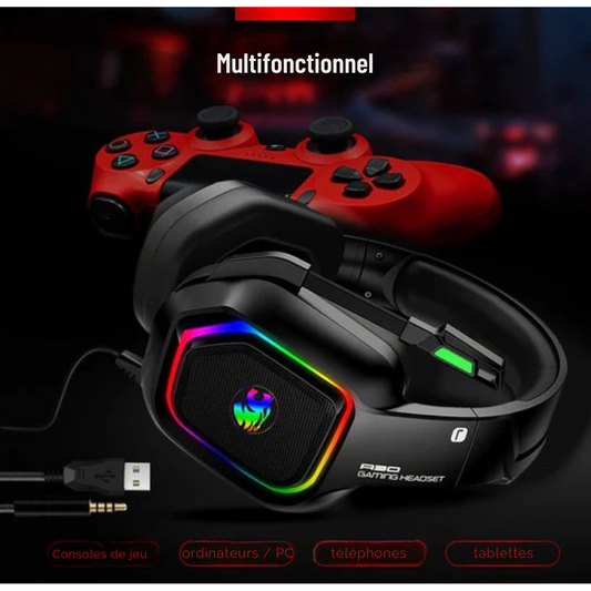 Casque Gaming - URGOODS - Casque PC - Compatible PS4, PS5, Xbox One, Xbox Series, PC - Son Surround 7.1