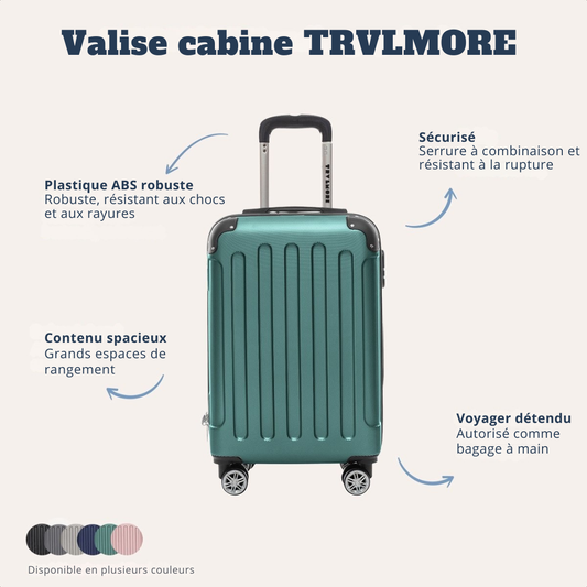 Valise - TRVLMORE - Bagage à main - 54x36x20cm - 38L - Vert foncé