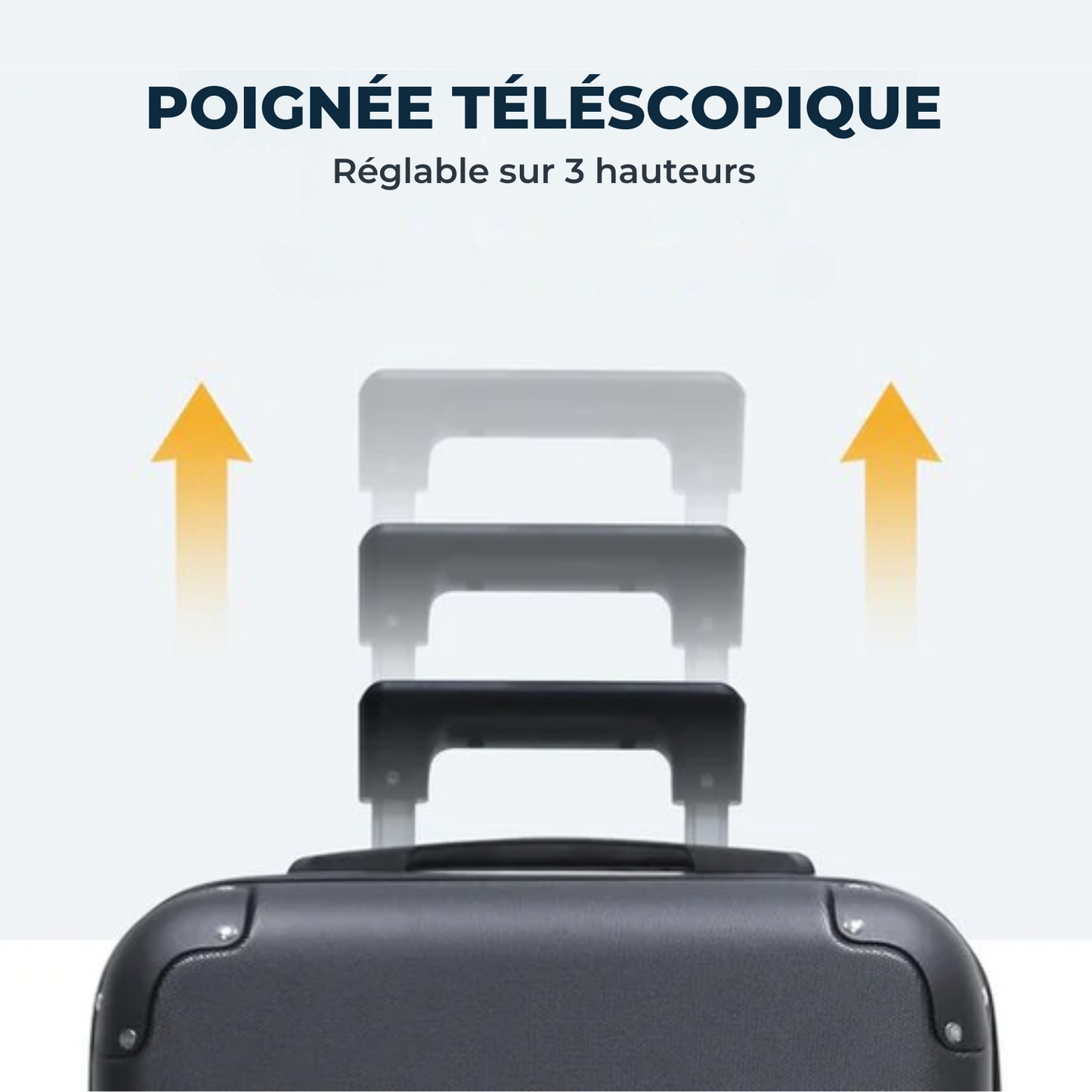 Valise cabine - Pathsail - 40 L - ABS - Légère avec trolley - cadenas TSA - roues Spinner et poche avant - Noir