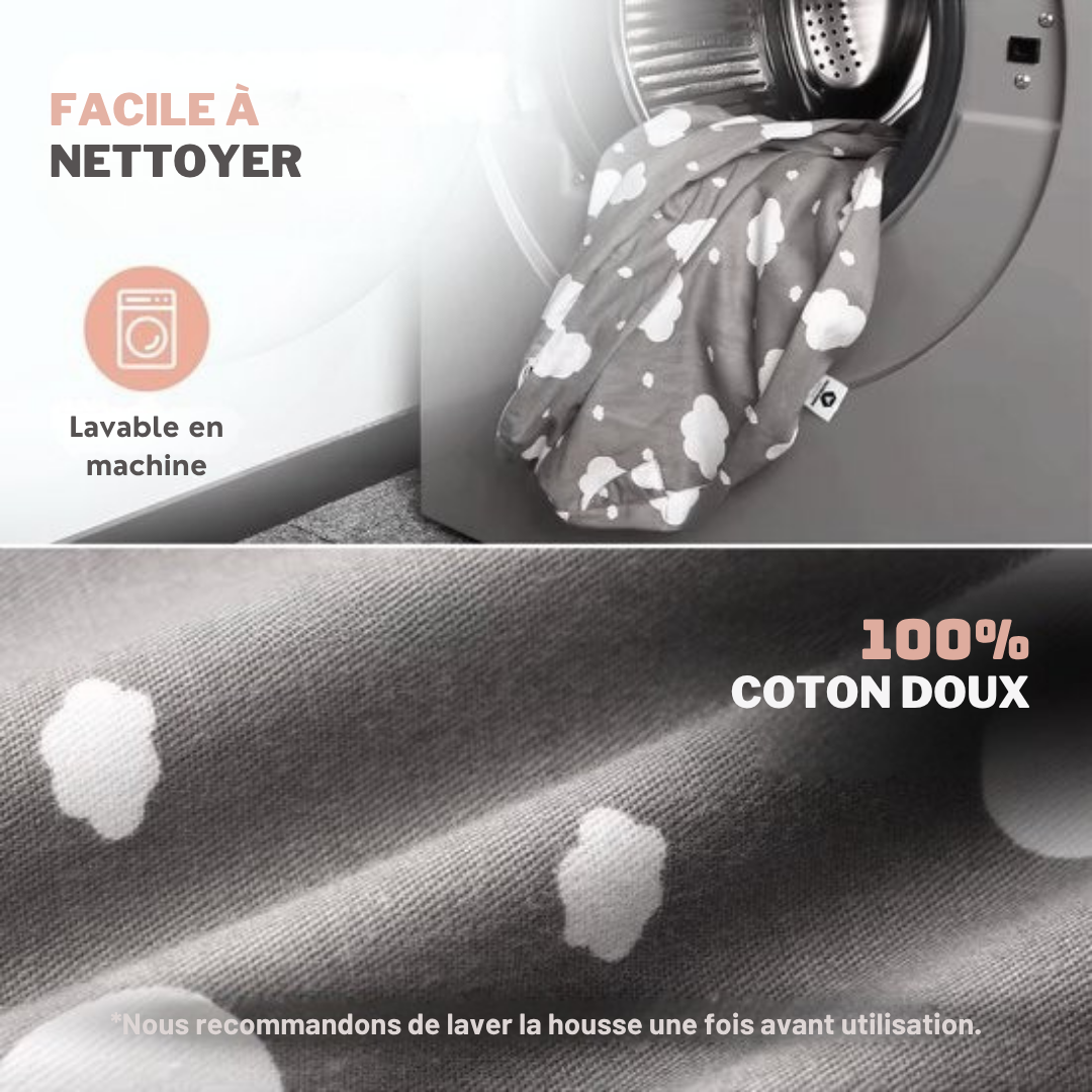 Coussin d'allaitement Vulpes Goods® BabyCare - Coussin de maternité avec housse amovible - 3en1 - Design unique