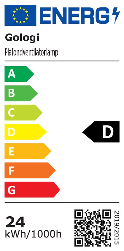 Gologi Ventilateur de plafond avec éclairage - Ø60 cm - LED RGBW - 6 niveaux - Lampe de plafond de chambre - Lampe de plafond avec ventilateur - Avec télécommande et application - Noir