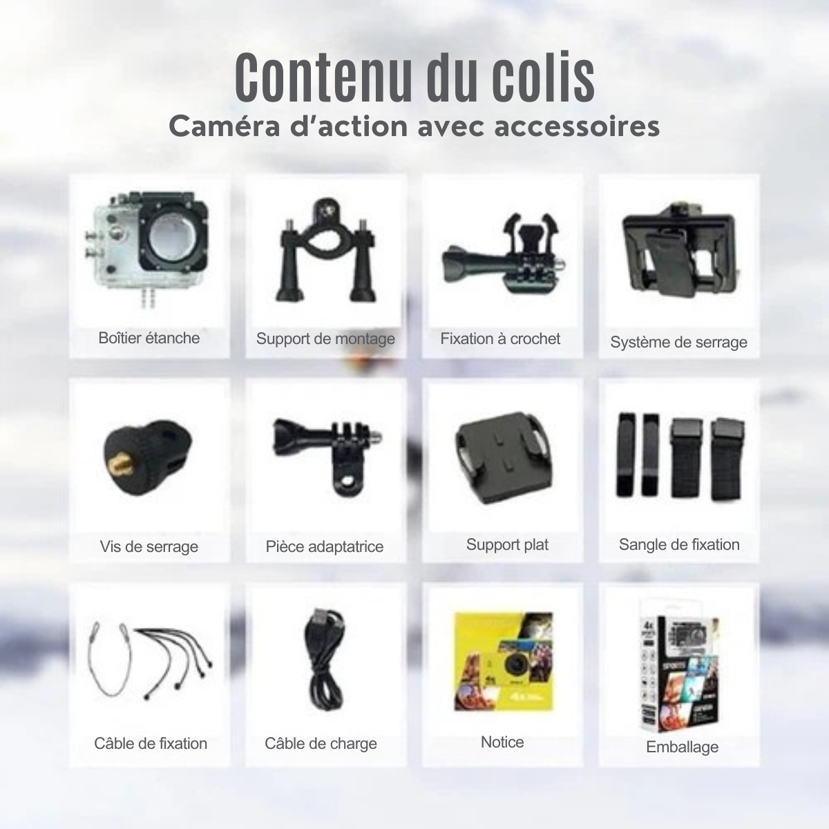 Caméra d'Action 4K 16MP – Strex - 60FPS / Étanche 30M / WiFi – Avec Accessoires – Caméra Sport & Sous-Marine