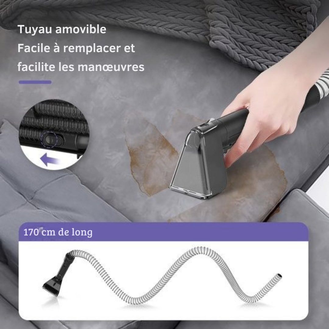Nettoyeur de tapis Motion - 4 en 1 - 1800 ml Réservoir d'eau - Auto-nettoyant - 40 x 28 x 38 cm - Violet
