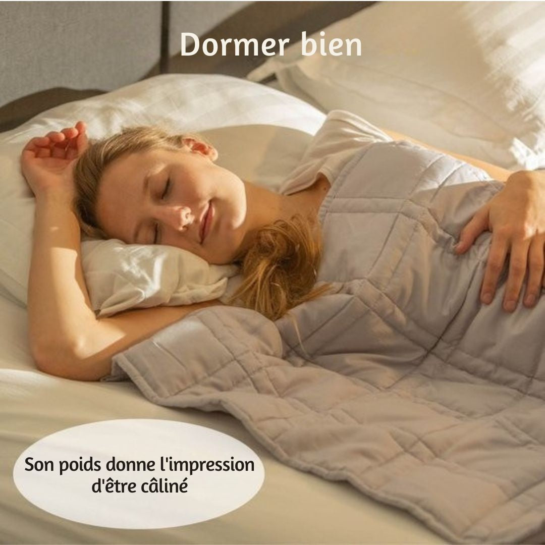 Couverture lestée EL-Life 9kg 150 x 200cm - Couverture lourde - Couverture lestée - OEKO-TEX Coton - Gris clair