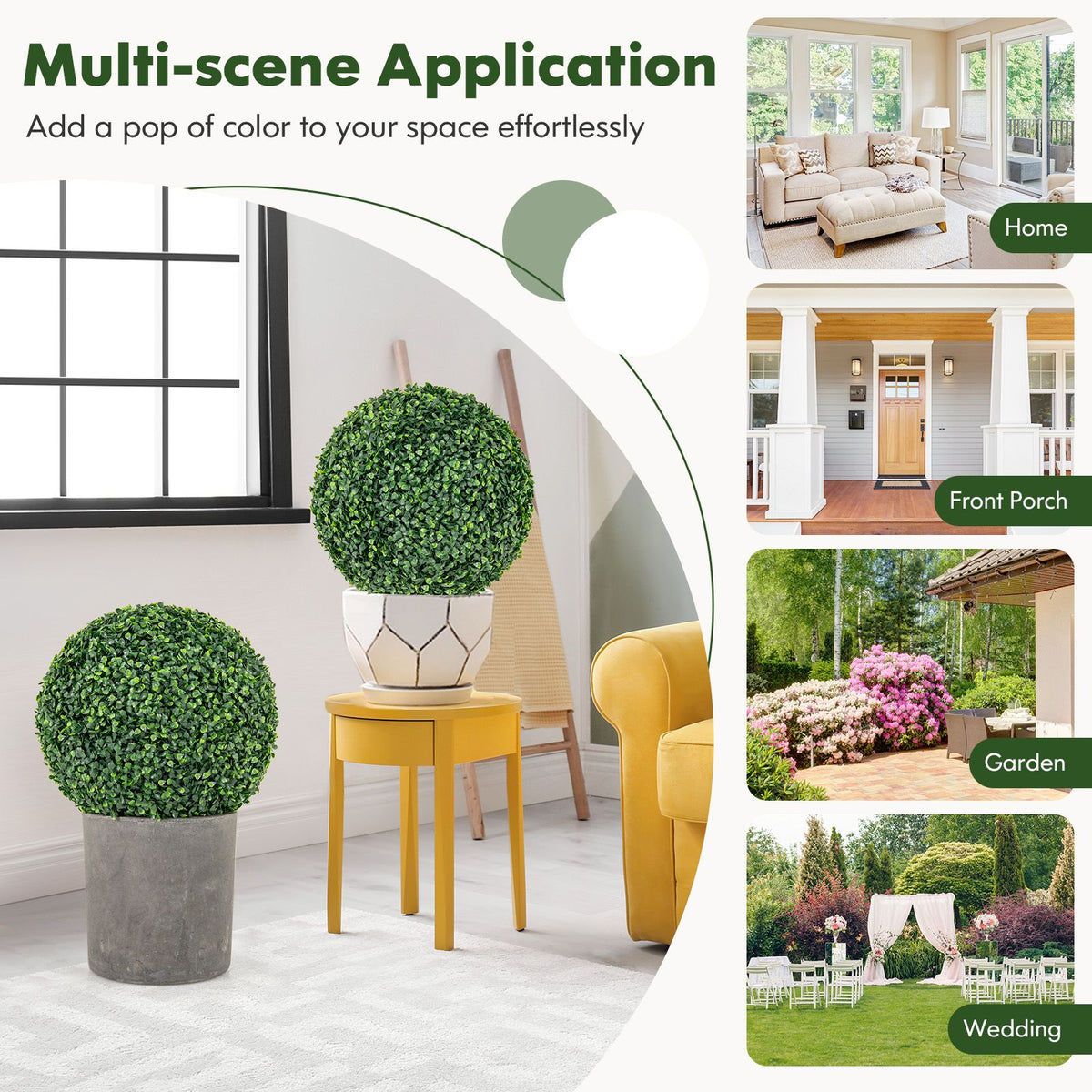 Bulbe de buis Coast - Plante artificielle - 2 pièces - Ø50 cm - Vert