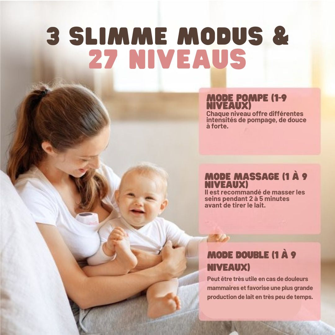 Tire-lait mains libres - Vulpes Goods® BabyCare -Tire-lait électrique sans fil - Double tire-lait électrique - Portable - 2 pièces