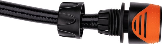 BLACK+DECKER Coupleur de tuyau d'arrosage 1/2'' - Tuyaux d'arrosage ⌀13mm - Plastique - Noir/ Orange
