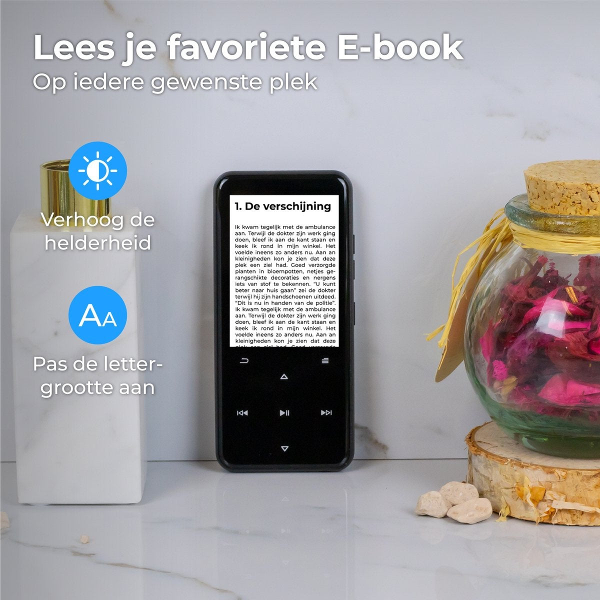 Nuvance - Lecteur MP3 Bluetooth - Mémoire interne 16GB - Support jusqu'à 128GB - Enregistreur vocal numérique - avec radio FM - Noir