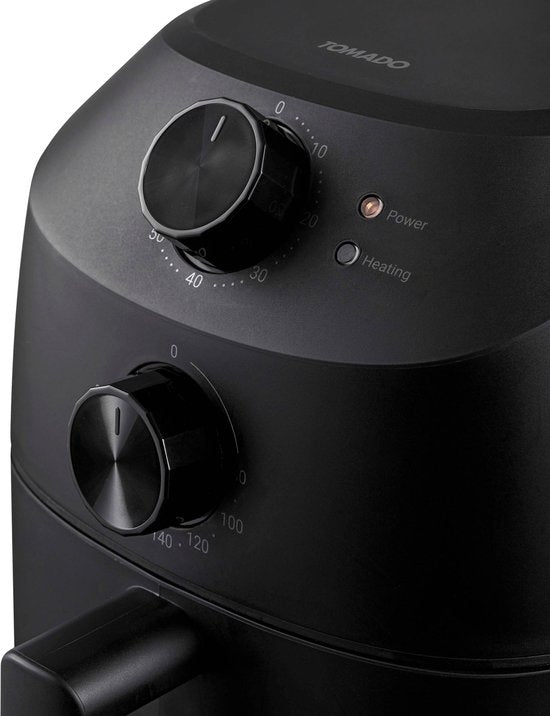Tomado TAF2001B - Mini Airfryer - Capacité de 2 litres - Pour 1 ou 2 personnes - Petite friteuse à air chaud - Sans PFAS - Noir