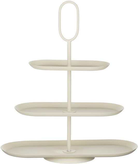 Mica Decorations Rama Etagère – Tour de service pour amuse-bouches et pâtisseries – Peut également servir de plateau à gâteaux et de plateau de service – Etagère décorative en fer – L 48 x l 20 x H 55 cm – Crème