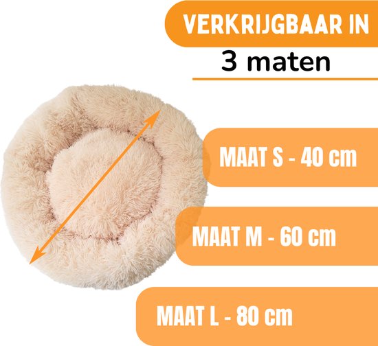By Cee Cee Dog Basket - Donut Dog Basket - Cat Basket - Premium Dog Cushion - Fully Detachable - Beige 40cm - S