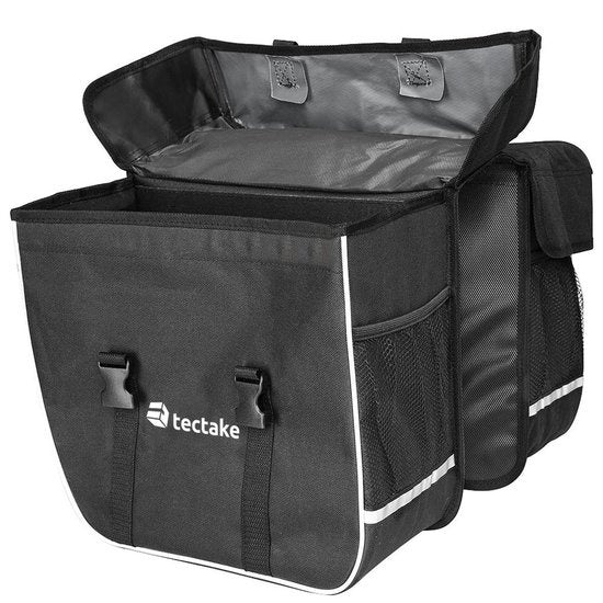 TecTake - Sacoche double pour vélo - 35 l - Noir/Gris