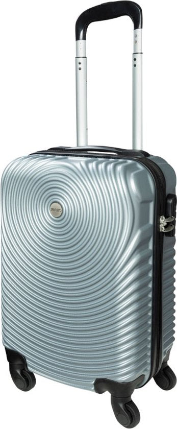 Valise cabine Ceruzo - Trolley - 28 L - 51,5 cm - Gris argenté - Roulettes pivotantes à 360° - Serrure à combinaison