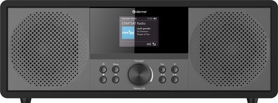 Denver - Radio Internet et DAB+ - MIR-270 - Ecran couleur 2,4 pouces - 200W Bluetooth & lecteur CD - USB & AUX - Plastique & Métal - Noir