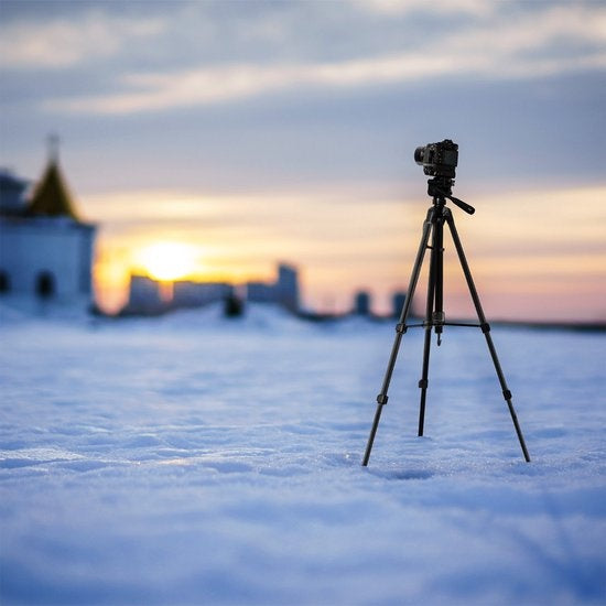 Auronic Tripod - Appareil photo ou téléphone - Trépied avec support pour smartphone - Noir
