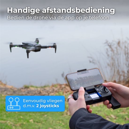 Drone avec caméra et GPS, Nuvance, Mini caméra 1080p, Extérieur / intérieur, Sac de rangement, 2 batteries