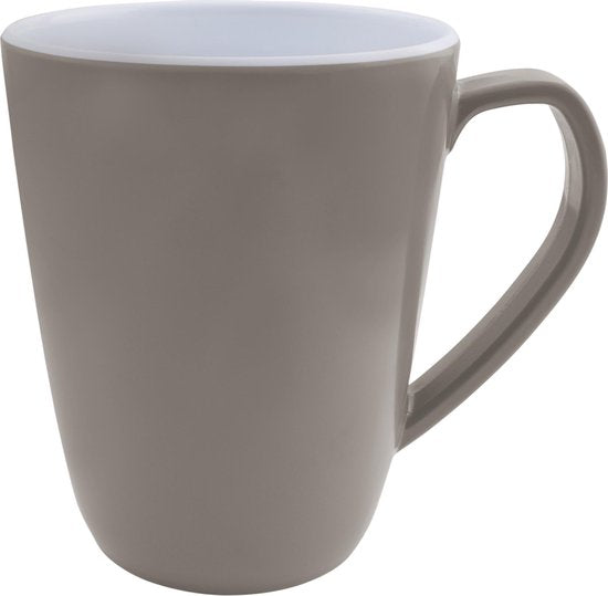 Bo-Camp - Tasse L - 100 % mélamine - Bicolore - Lot de 4 - Taupe