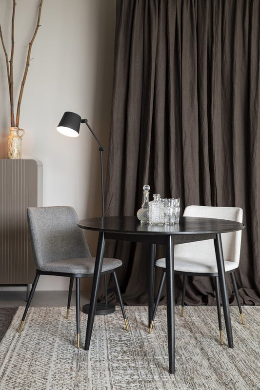 Chaise de salle à manger en tissu beige - 63x49.6x80cm - Lionel - Giga Meubel