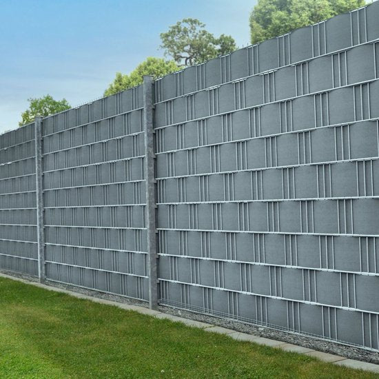 Bande d'intimité en PVC - 1 pièce - Gris