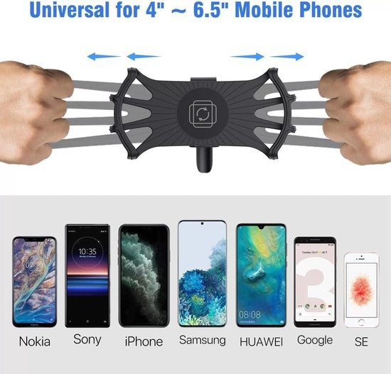 Garpex® Porte-téléphone vélo - Porte-téléphone moto - Porte-smartphone vélo - VTT - moto - Porte-téléphone universel