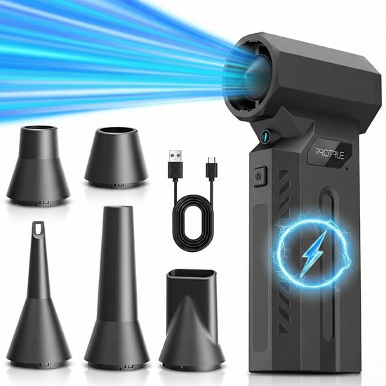 Souffleur d'air 110 000 tr/min - 4 modes - Nettoyeur sans fil - Air comprimé pour ordinateur - Turbo Fan Compressed Air - Souffleur d'air à batterie