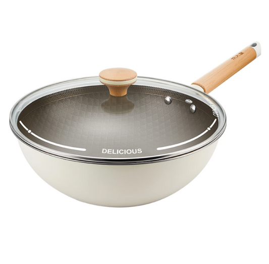 Wok en céramique Cooker King Titanium - Blanc - 30 cm