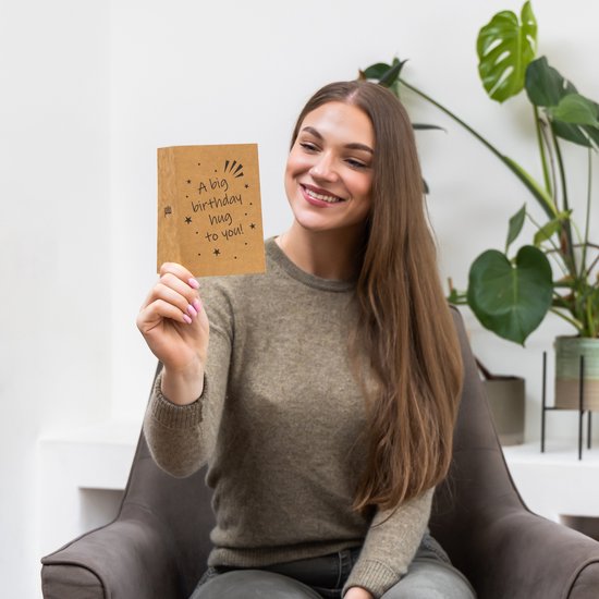Partizzle 36x Cartes d'anniversaire durables avec enveloppe - Envoyer des cartes postales - Cartes d'anniversaire amusantes en kraft - Adultes - 15x10 cm