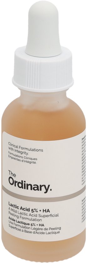 The Ordinary Acide lactique 5 % + HA 2 % - Sérum exfoliant pour le visage destiné aux peaux sensibles