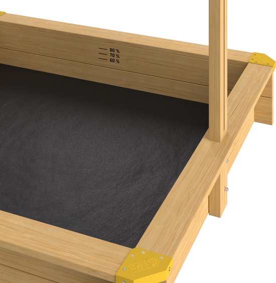 Spielwerk Sandbox - Bois Toit solaire UV 50+ Fritzi - 140x140x120cm