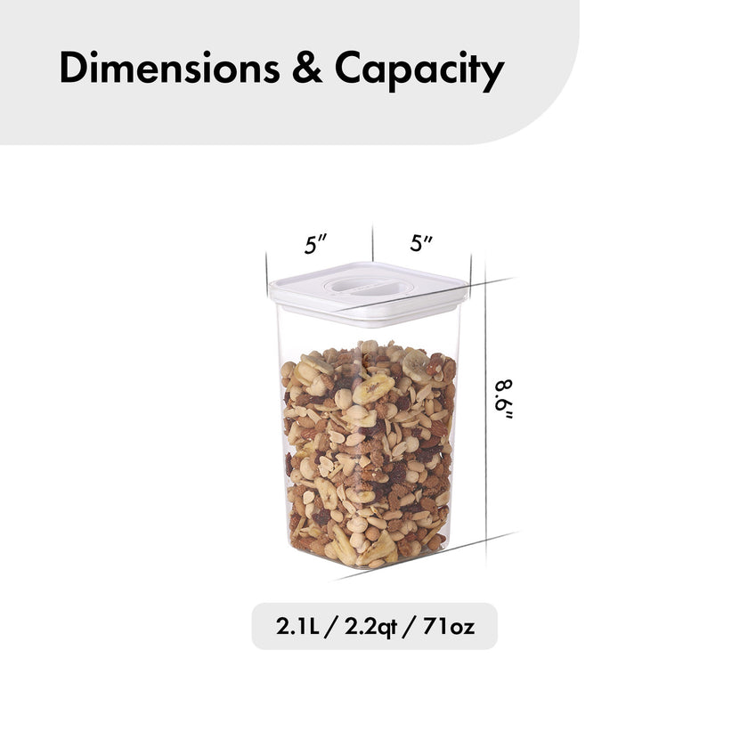 Boîte de conservation - Neoflam - Boîte de rangement alimentaire - 2,1L - blanche