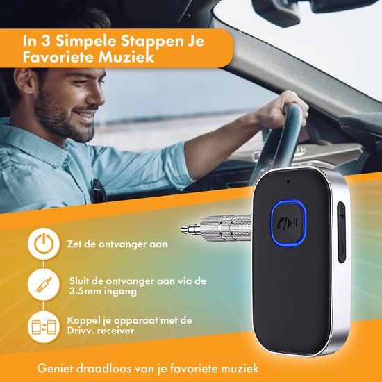 Récepteur Bluetooth - 16 heures sans fil - BT 5.0 - 3.5MM AUX - Récepteur Bluetooth - Récepteur Bluetooth voiture