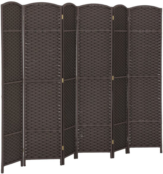 HOMCOM Séparateur de pièce en polypropylène et bois de pin, 240 L x 1,6 l x 170 H cm, marron