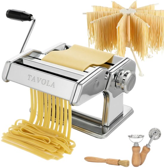 Tavola - Machine à pâtes + séchoir à pâtes - Machine à pâtes - Préparation de pâtes - Préparation de raviolis - Acier inoxydable - Cadeau de pendaison de crémaillère