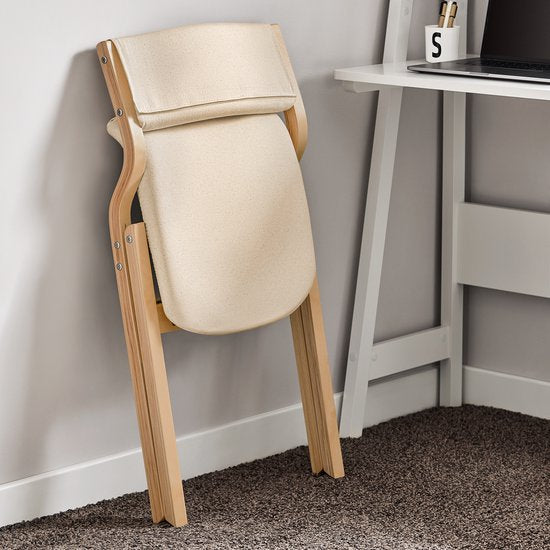 SoBuy Set of 2 Folding Chair, Office Chair with Upholstered Seat Cushion, Dining Chair, White, 49x80x54cm, FST40-Wx2 - pour la salle à manger, la cuisine, le salon ou le bureau à domicile