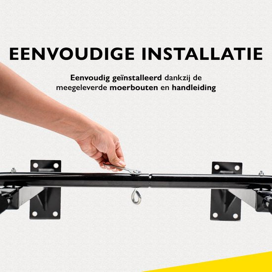 Barre de traction professionnelle Zoluko à fixation murale - Avec bande de résistance moyenne et livre électronique - Capacité de charge de 150 kg - Fixation simple - Barre de traction de fitness - Station de traction pour s'entraîner à la maison - Barre