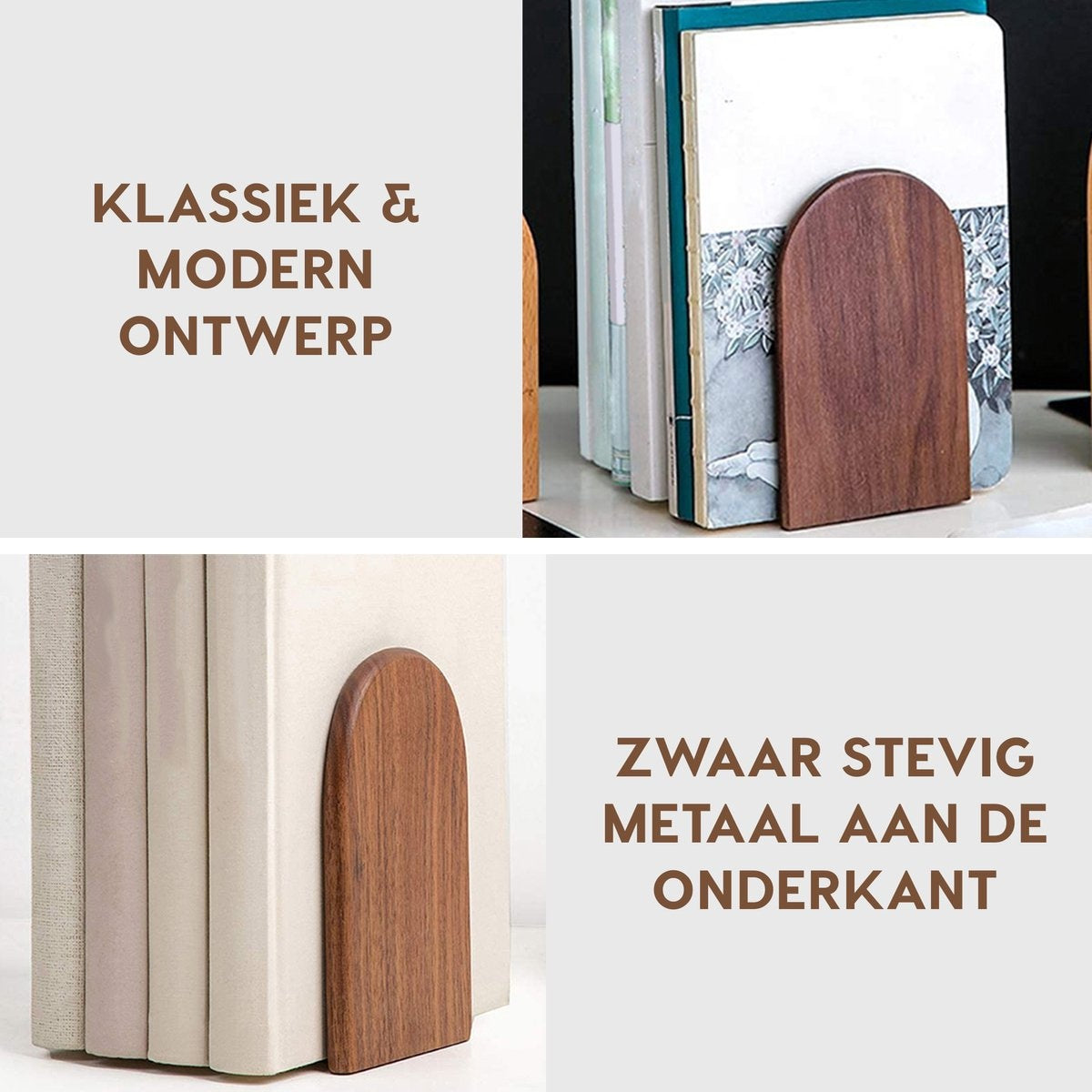 MATTI® - Boekensteun - Boekenhouder - Boekhouder - Boeksteun - Boekensteunen - Walnoothout
