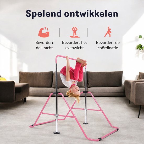 Cadre de gymnastique pliable - Cadre d'escalade - Réglable en 4 hauteurs - Cadre d'étirement - Duikelrek - Enfants - Bambin - Cadre d'escalade d'intérieur et d'extérieur